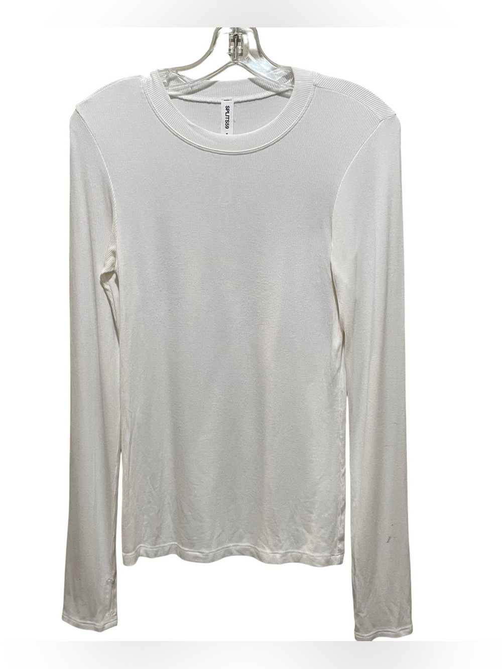 Splits59 Ribbed Long Sleeve Top White Thumbholes Women Size Medium Modal Stretch